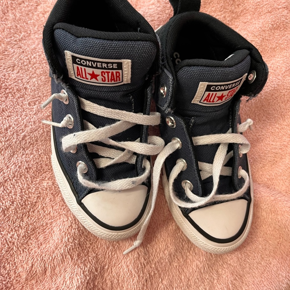Converse Kids' Navy  blue and White Sneakers